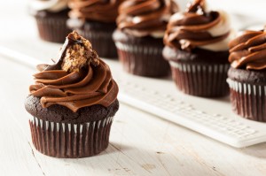 Homemade Chocolate Cupcake with chocolate frosting